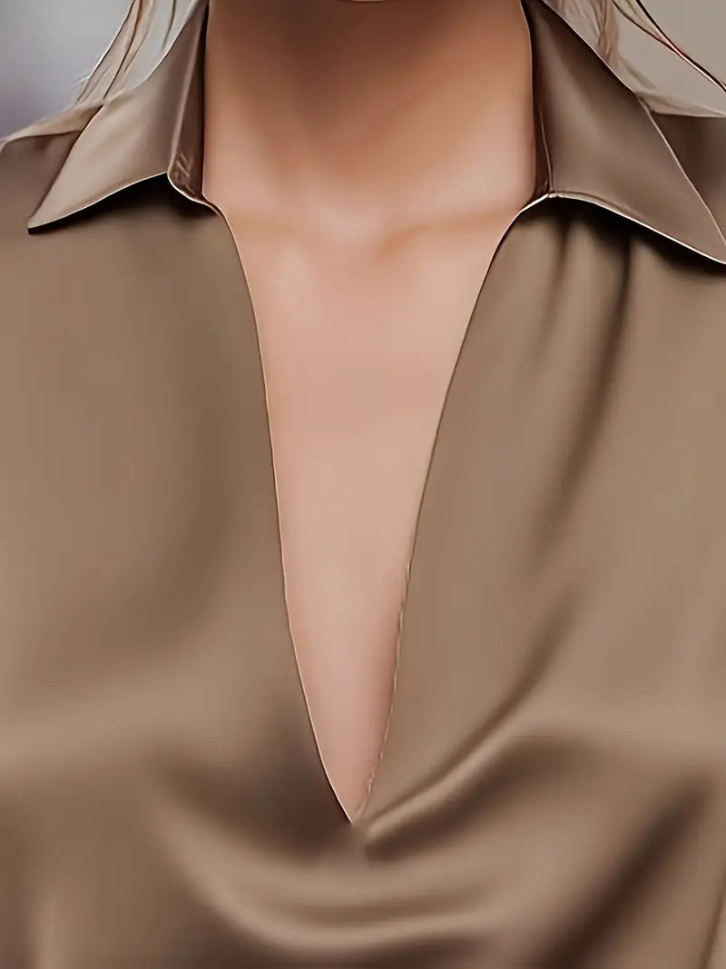 High Quality V Neck Women's Blouse