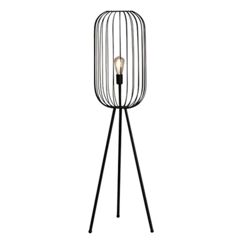 Textured Woven Floor Lamp, Industrial Rattan Table Lamp
