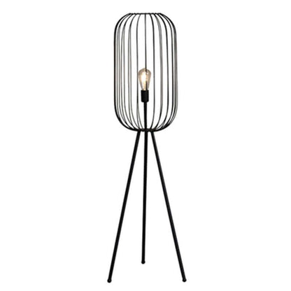 Textured Woven Floor Lamp, Industrial Rattan Table Lamp