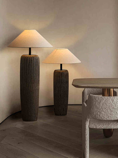 Traditional Wooden Table Lamp with Metal Details
