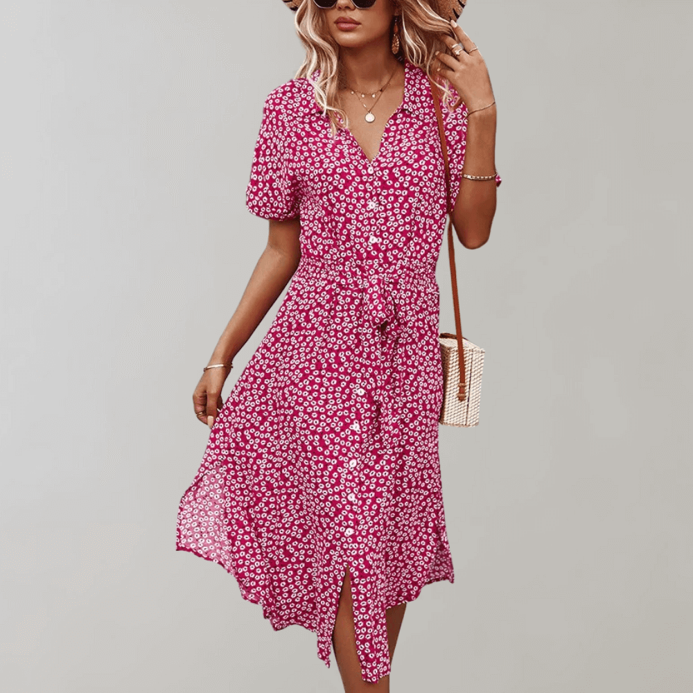 Comfortable Casual Midi Dress Polyester