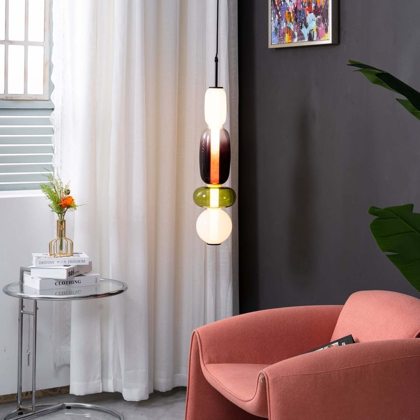 Vibrant Glass Drop Ceiling Light