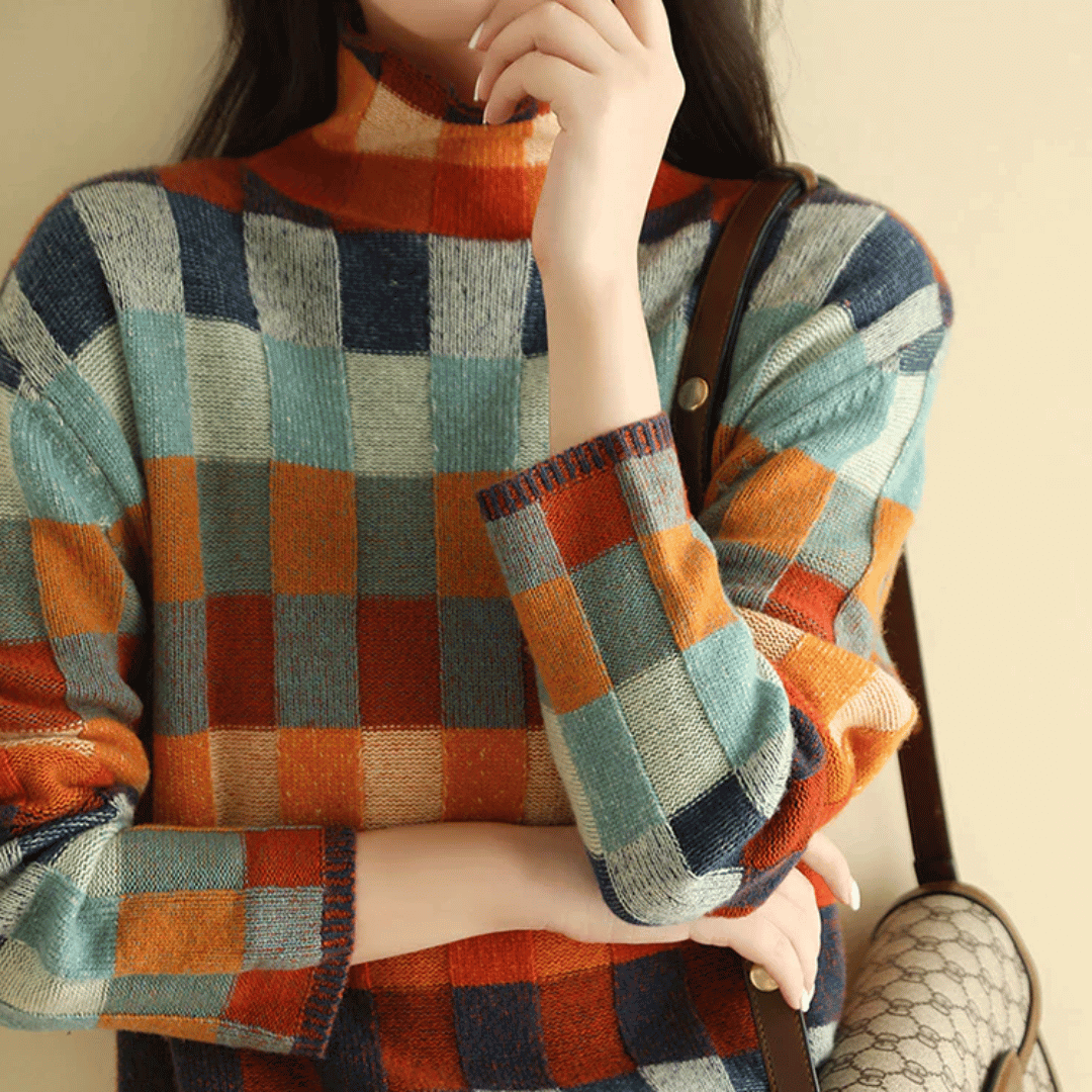 Soft Multicolor Crew Neck Cashmere Sweater