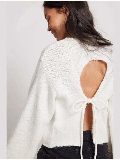 Women's Casual Open Back Long Top