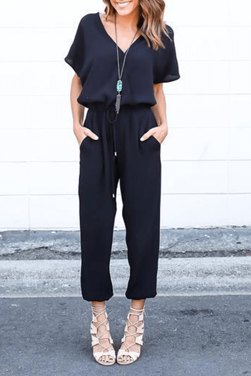 Chic V-Neck Halter Neck Jumpsuit for Women
