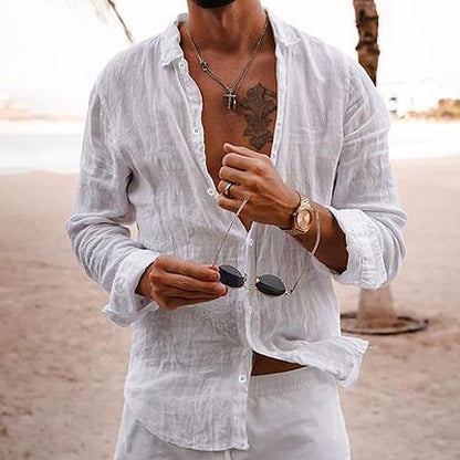 Lightweight Mens Long Sleeve Casual Summer Shirt