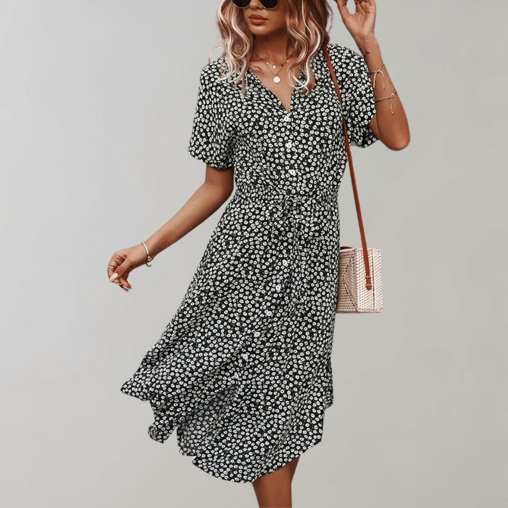 Comfortable Casual Midi Dress Polyester - Luxivelle