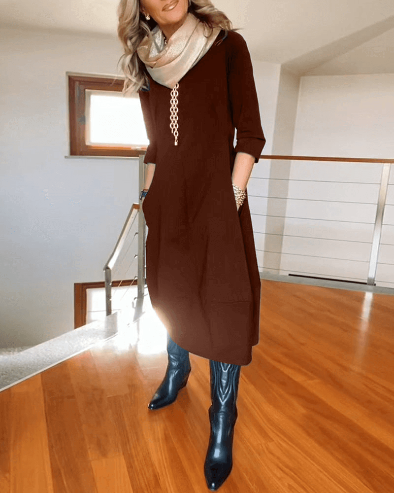 Floral Knee Length Lady Dress