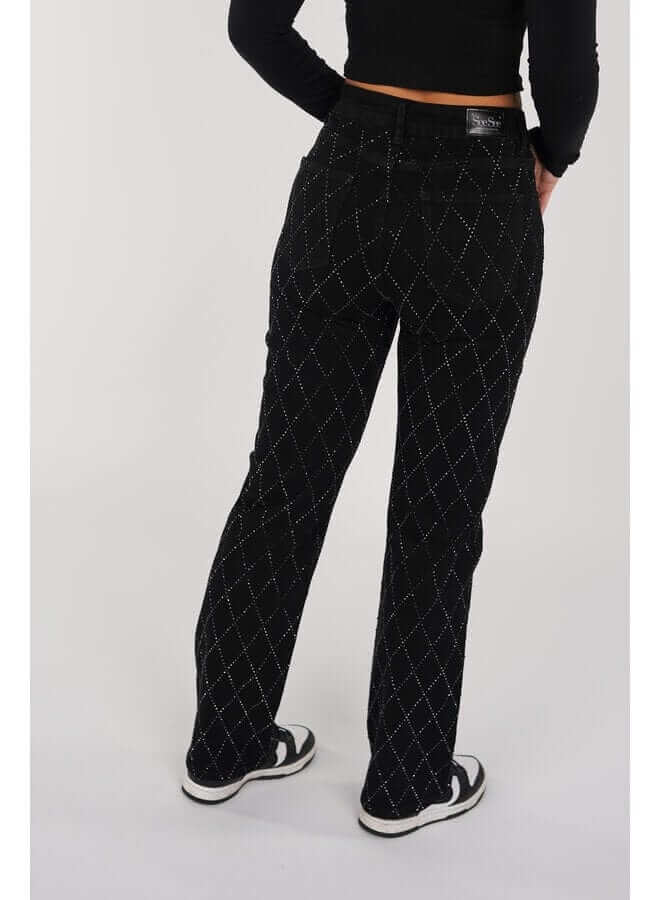 Classic Fit Women's Diamond Pattern Jeans