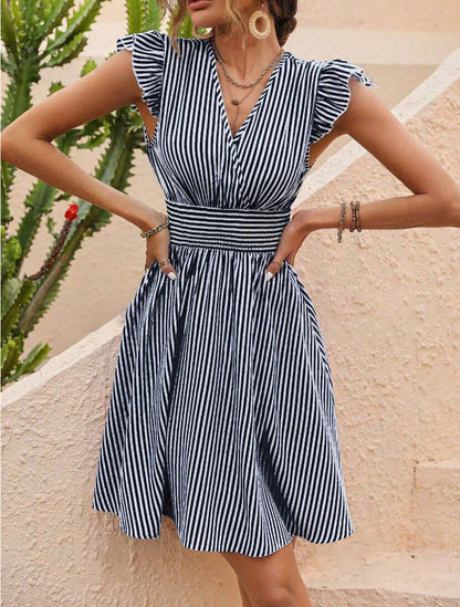 Classic Patterned Knee Length Dress