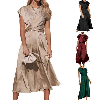 Luxurious Floral Knee Length Dress for Ladies