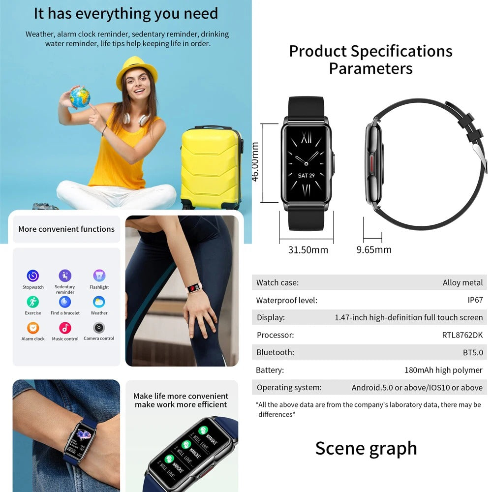 Slim Fitness Smartwatch for Daily Activity Tracking