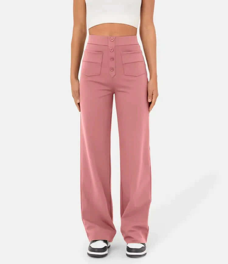 Ladies Comfortable Button Front Pants