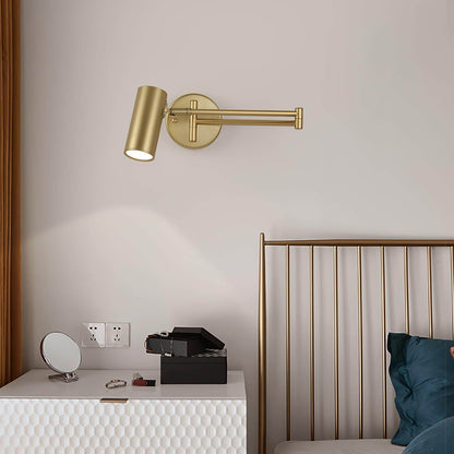 Flexible Brushed Steel LED Wall Light with Arm