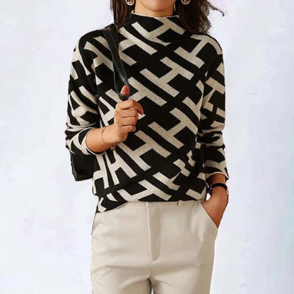 Fashionable Knit Patterned Women's Top