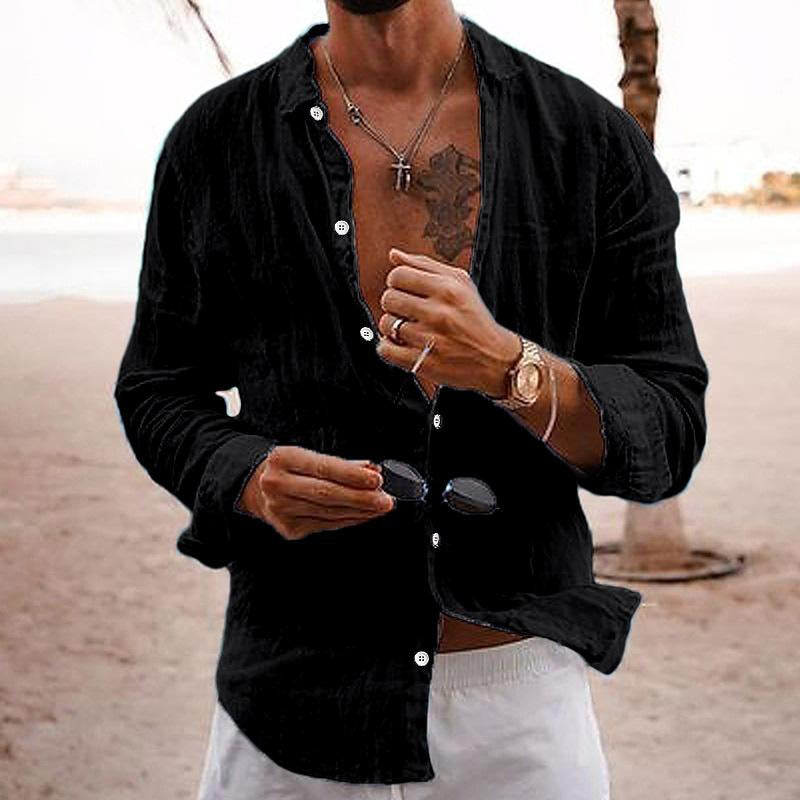 Lightweight Mens Long Sleeve Casual Summer Shirt