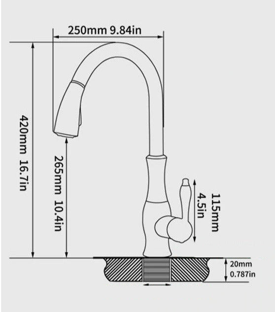 Stylish 360° Rotating Kitchen Faucet with Extendable Spray Nozzle