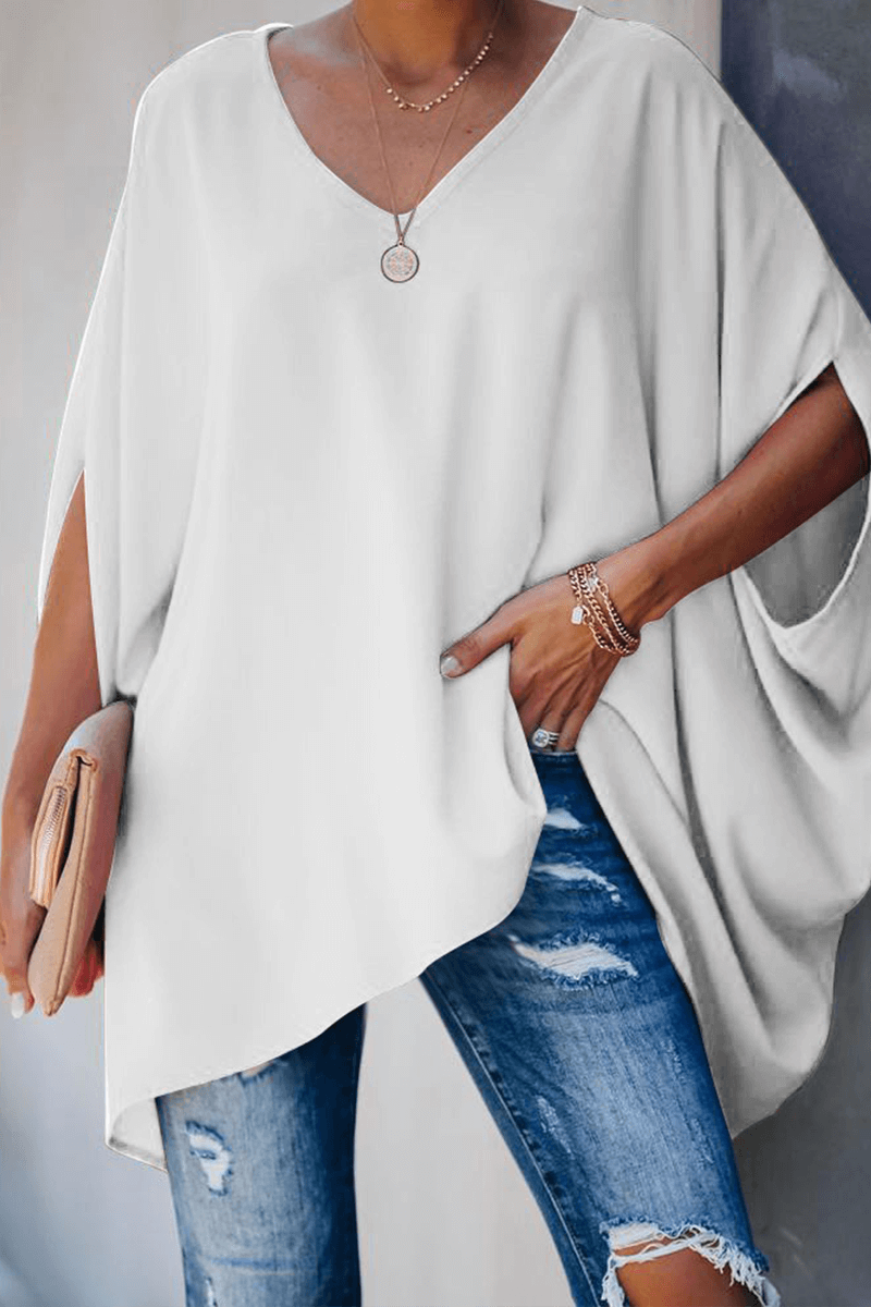 Relaxed Fit V Neck Ladies Tee - Luxivelle