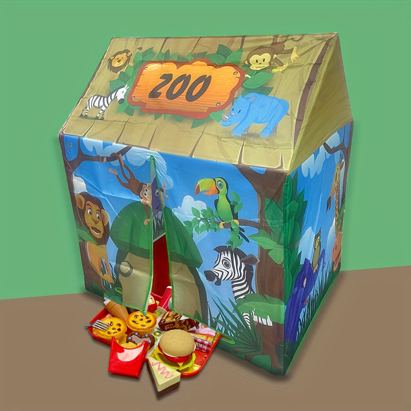 Fun Kids Playhouse with Animal Friends Play Set