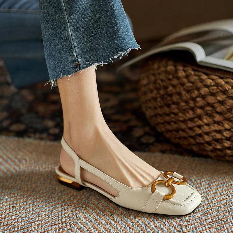 Ladies Comfortable Slip On Square Toe Flats - Luxivelle