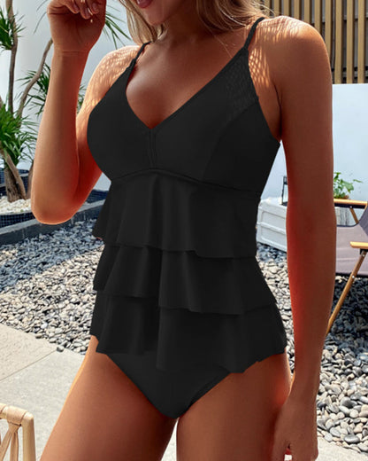 Chic Ruffled One Piece Swimsuit