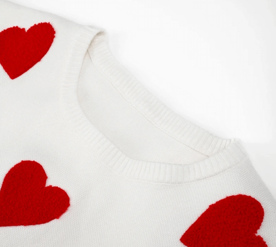 Comfortable Casual Heart Pattern Sweater