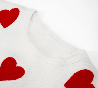 Comfortable Casual Heart Pattern Sweater
