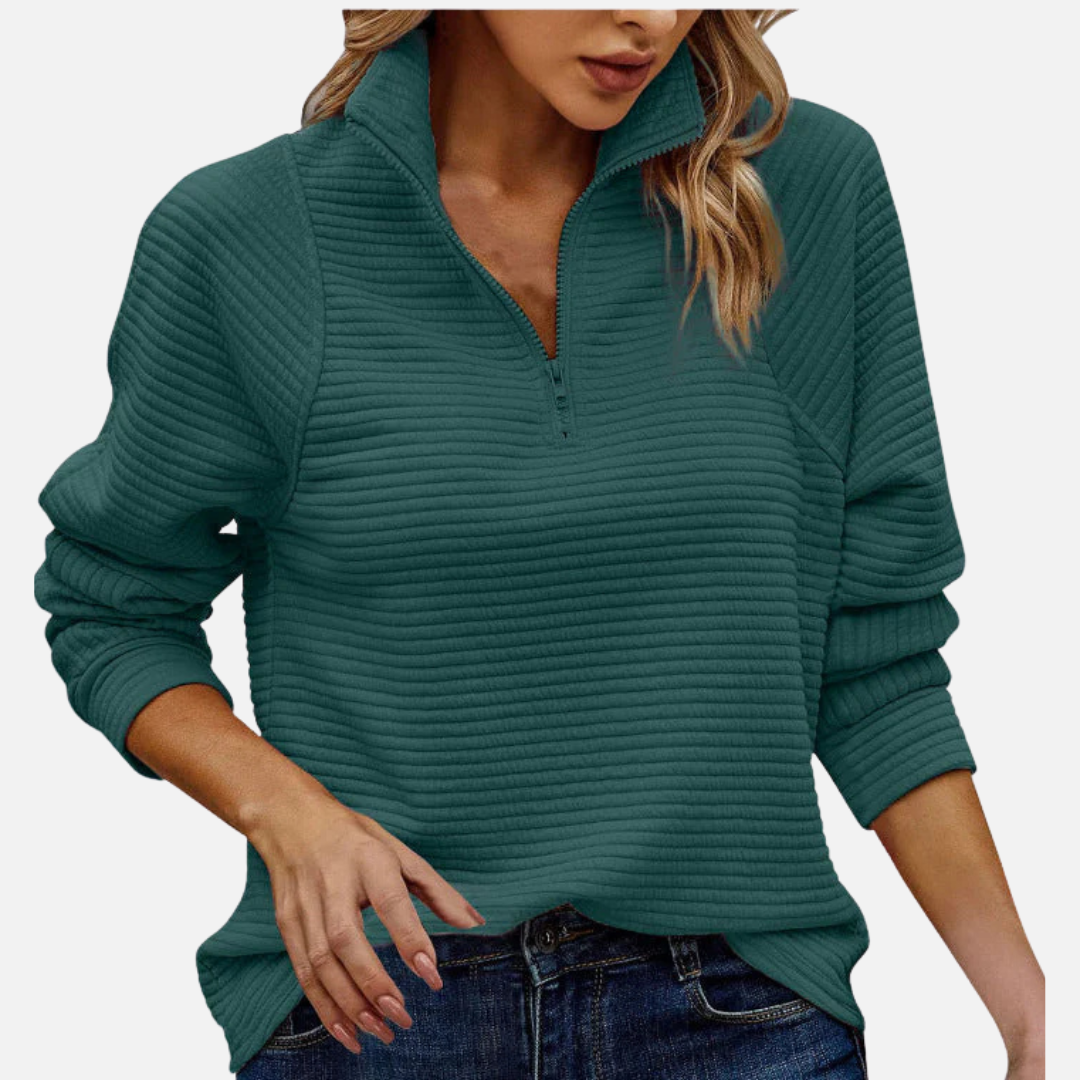 Eliana | Women's Ribbed Quarter-Zip Sweater