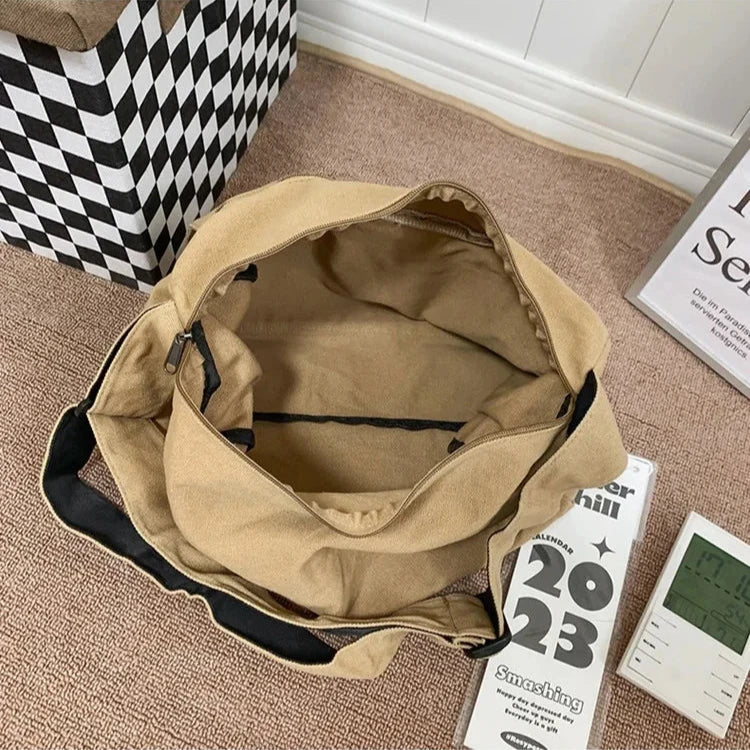 Versatile Canvas Crossbody Messenger Bag for Daily Use