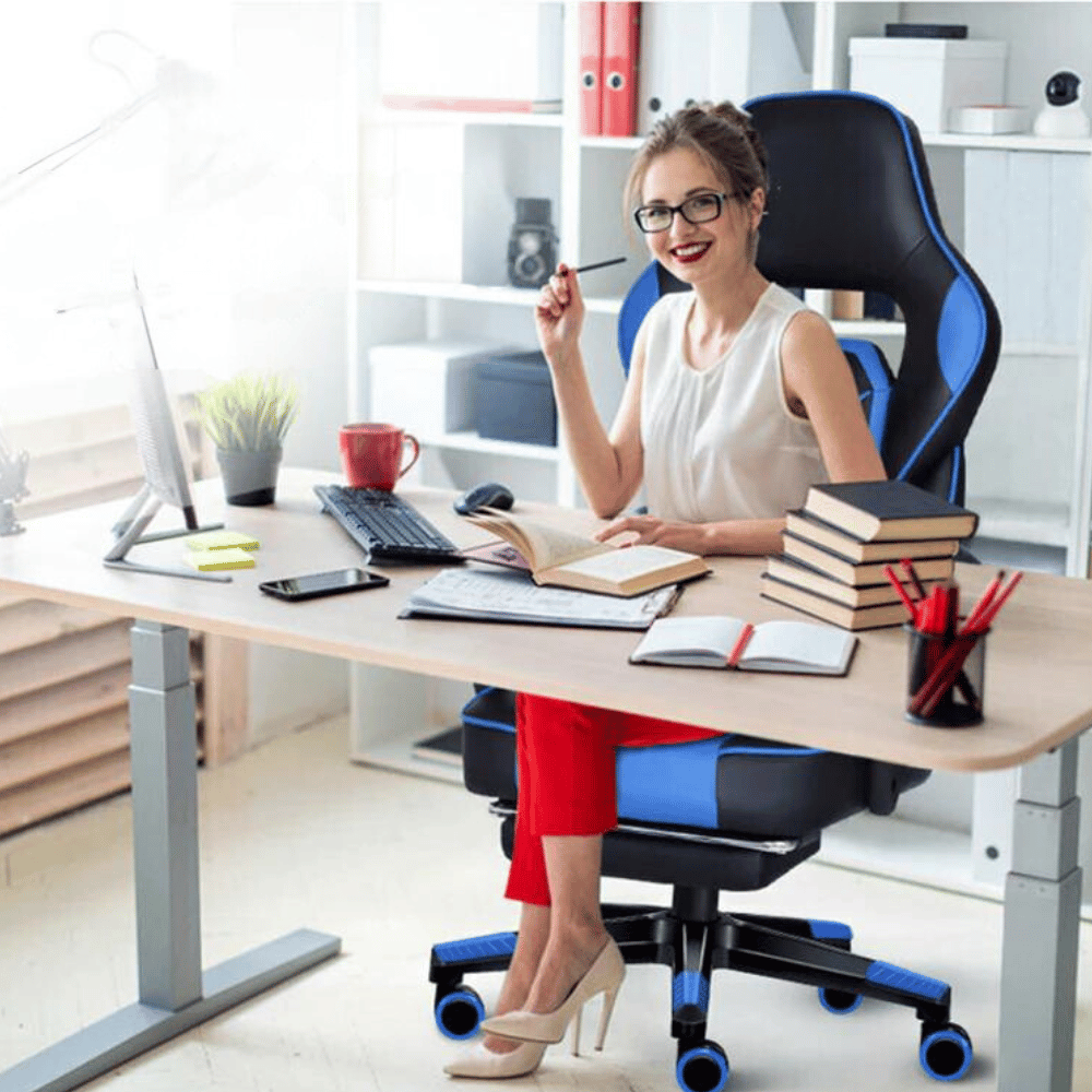 Ergonomic Gaming Chair with Massage and Footrest