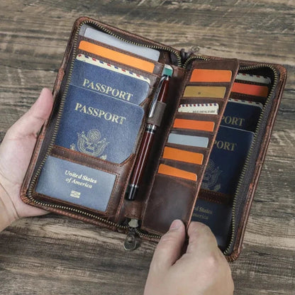 Premium Leather Passport Wallet with RFID Protection