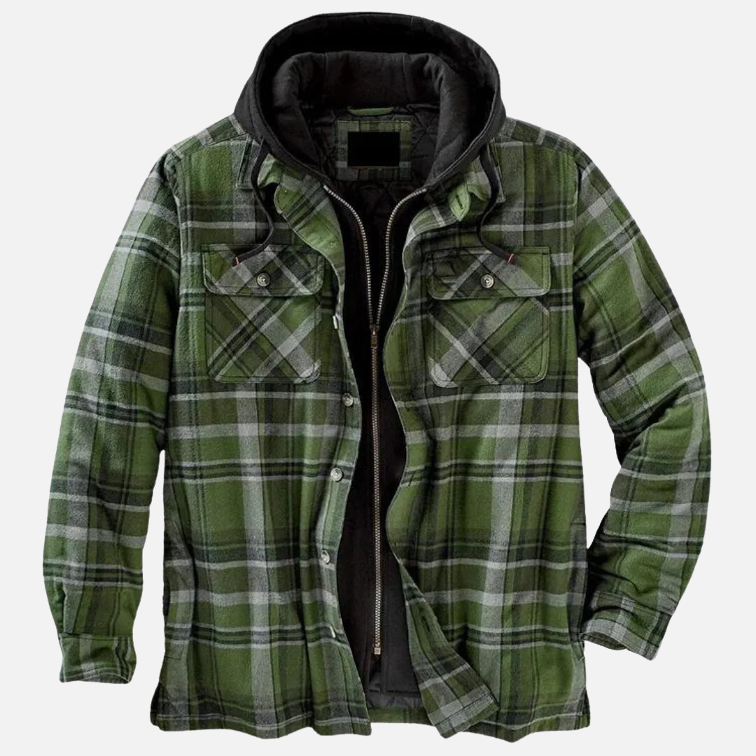 Arman | Men's Quilted Plaid Hooded Jacket