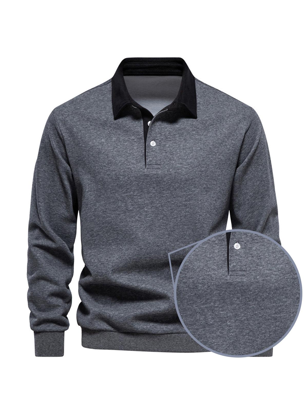 Classic Men's Golf Casual Button Down Sweatshirt