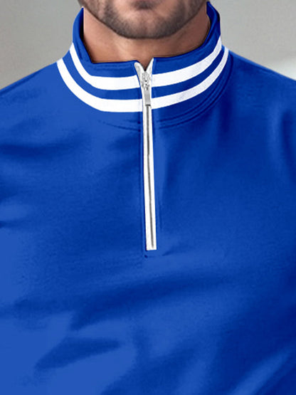 Stylish Navy Men's Golf Polo Quarter Zip UPF50+