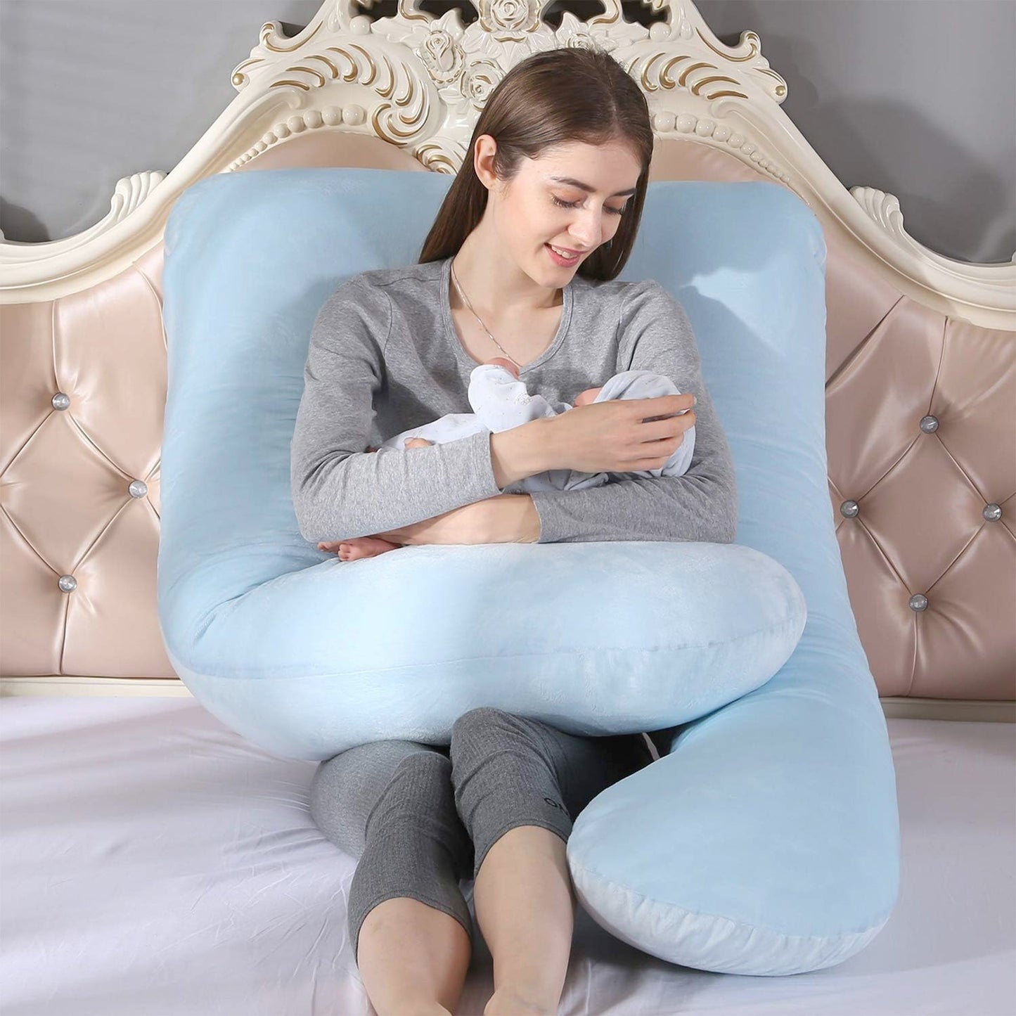 Comfortable Maternity Pillow for Nursing & Full Body Support - Luxivelle