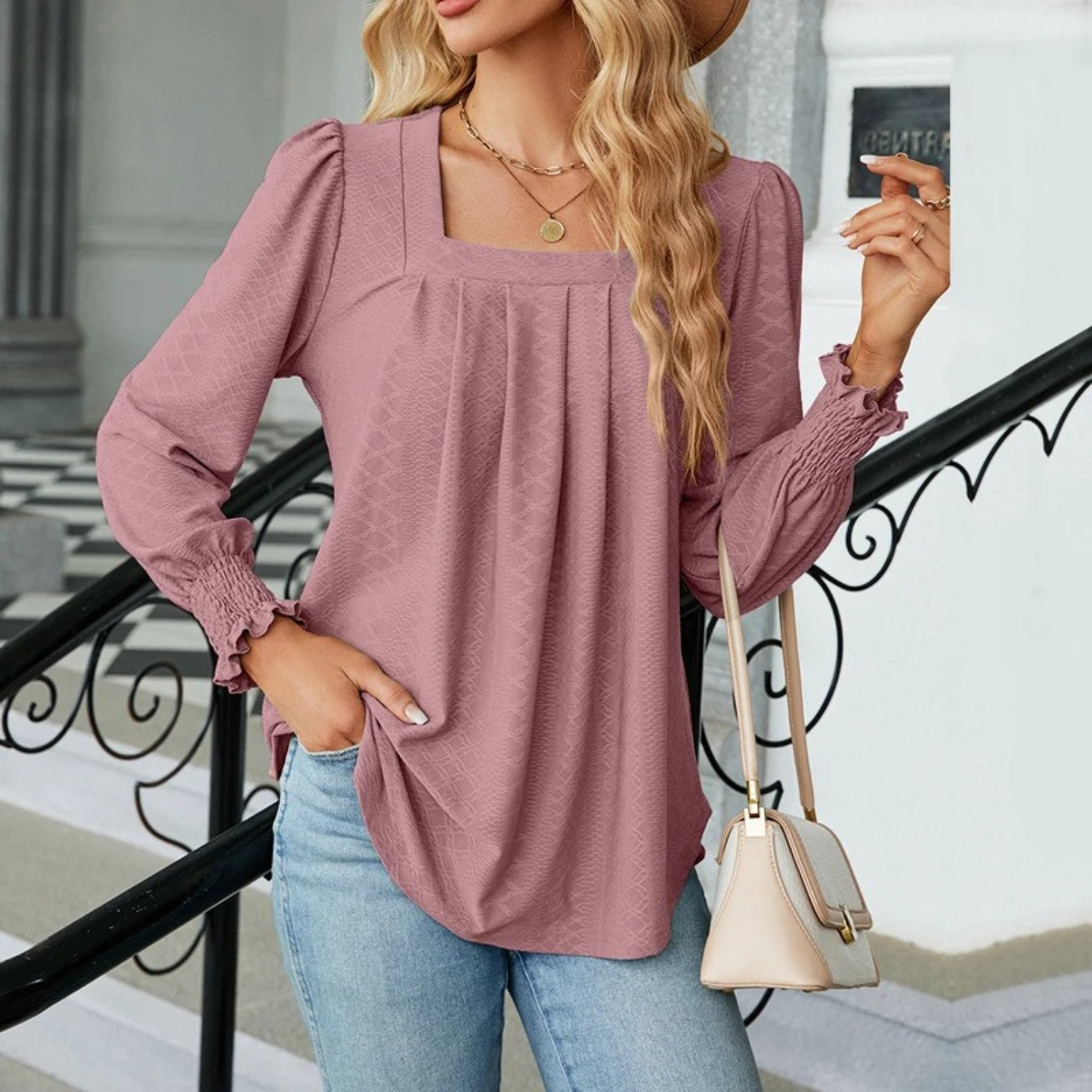 Classic Fit Crew Neck Long Sleeve Top