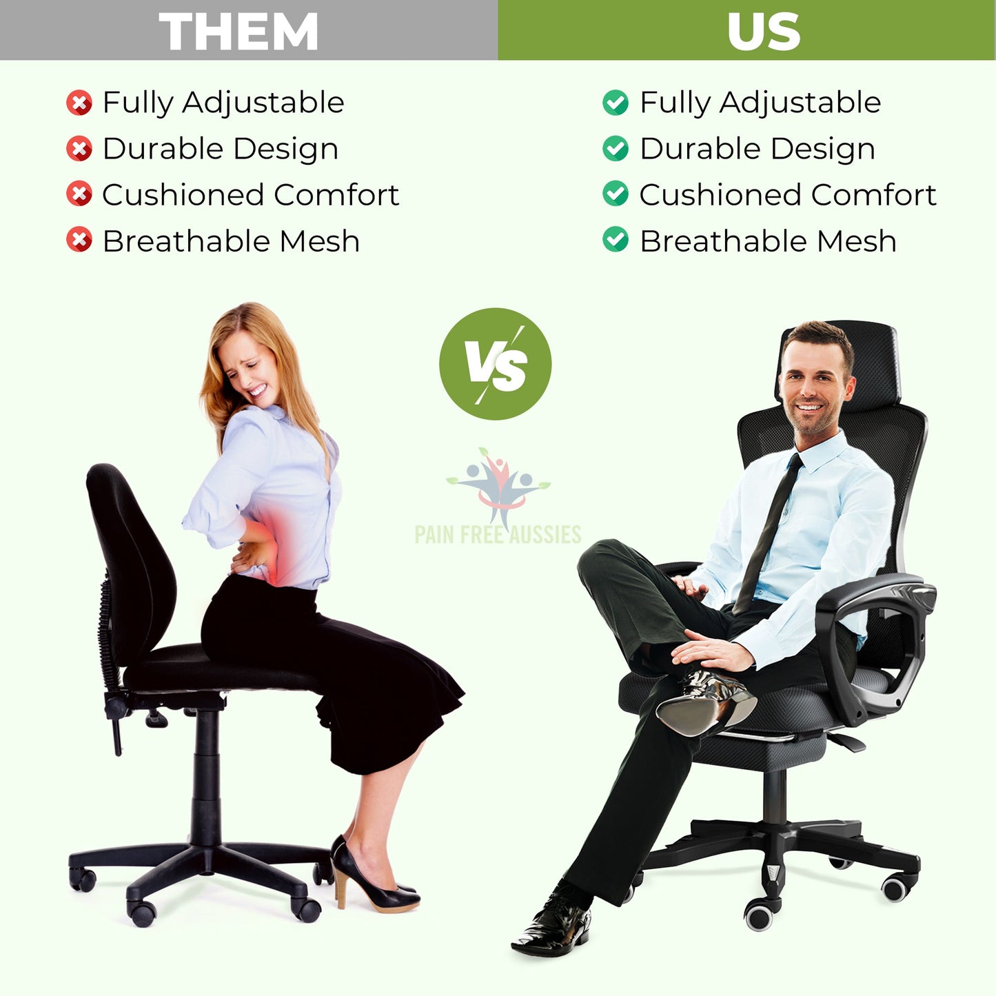Ergonomic Mesh Desk Chair with Headrest