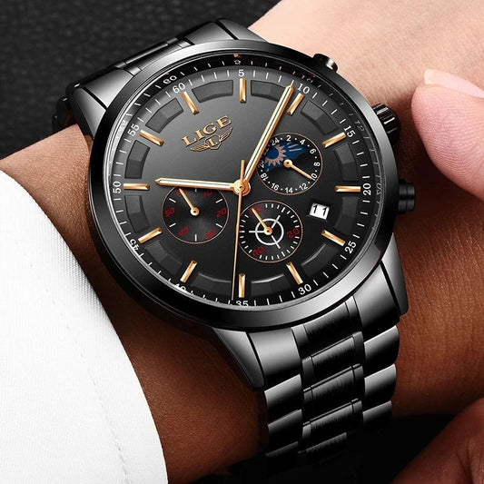 Tactical Black Metal Watch - Strong & Stylish - Luxivelle