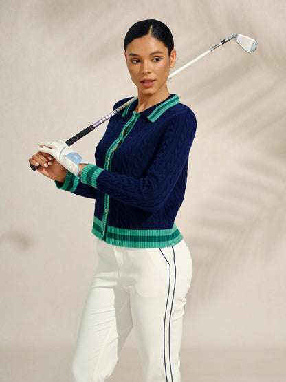 Ocean Blue Chunky Knit Cardigan Sweater