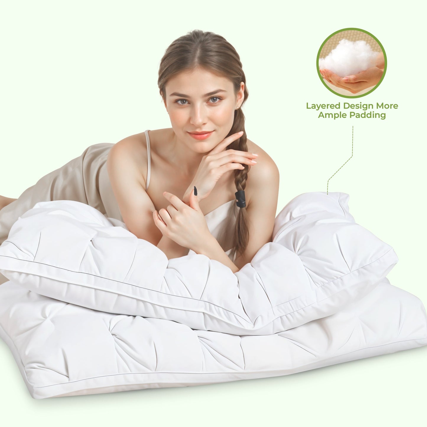 Plush Down Pillow for Side and Back Sleepers