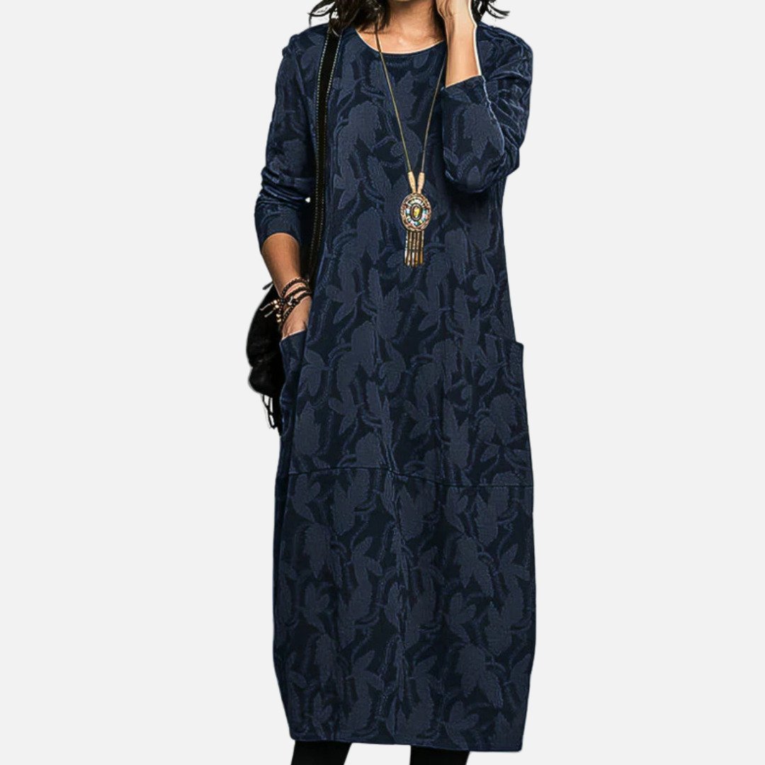 Jasmine | Long Sleeve Abstract Maxi Dress