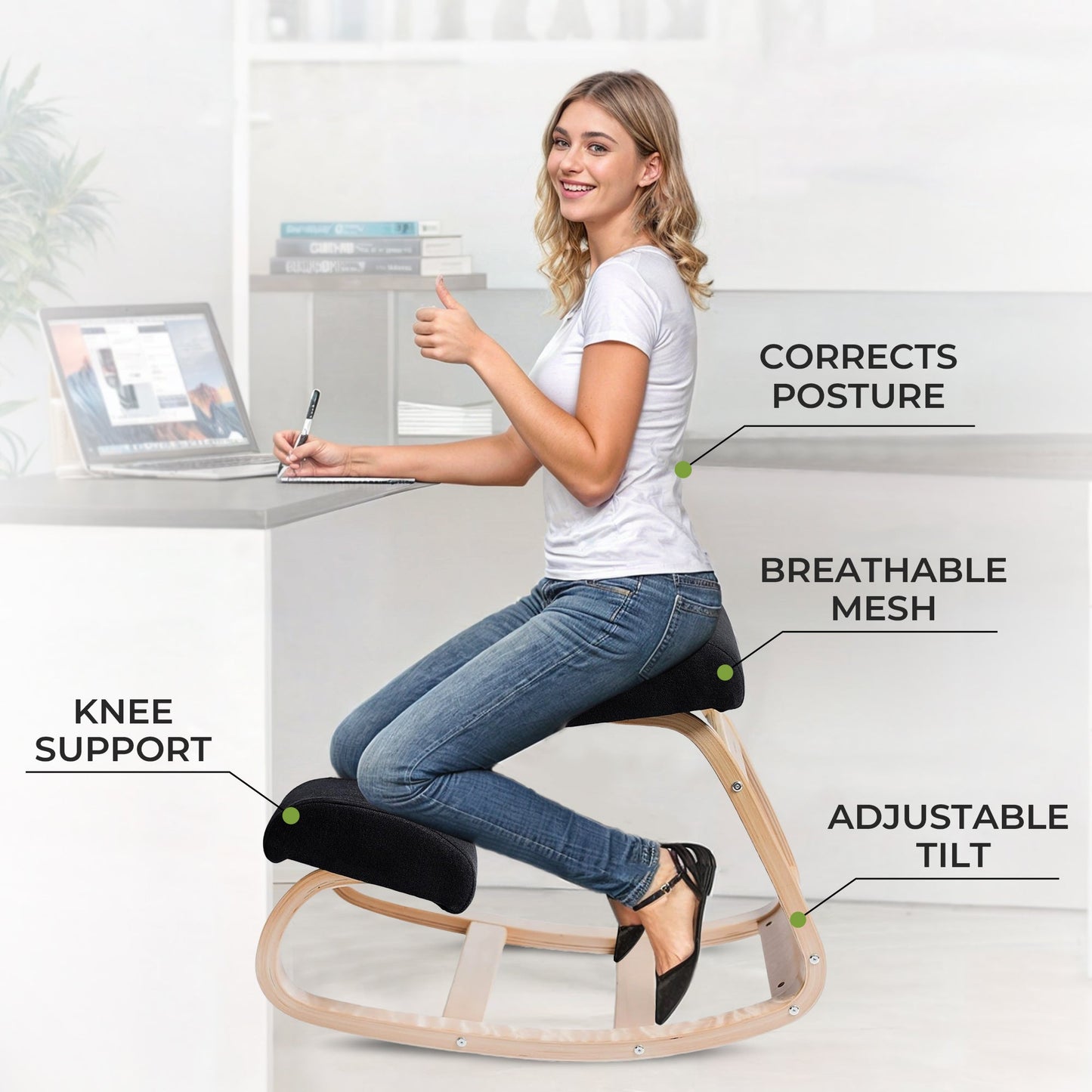 Comfortable Wooden Kneeling Seat