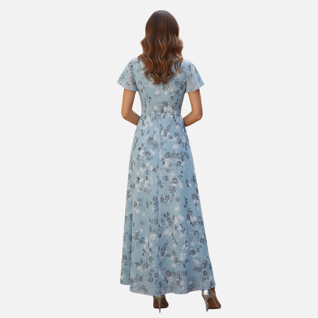 Women's Maxi Dress Floral Pleated