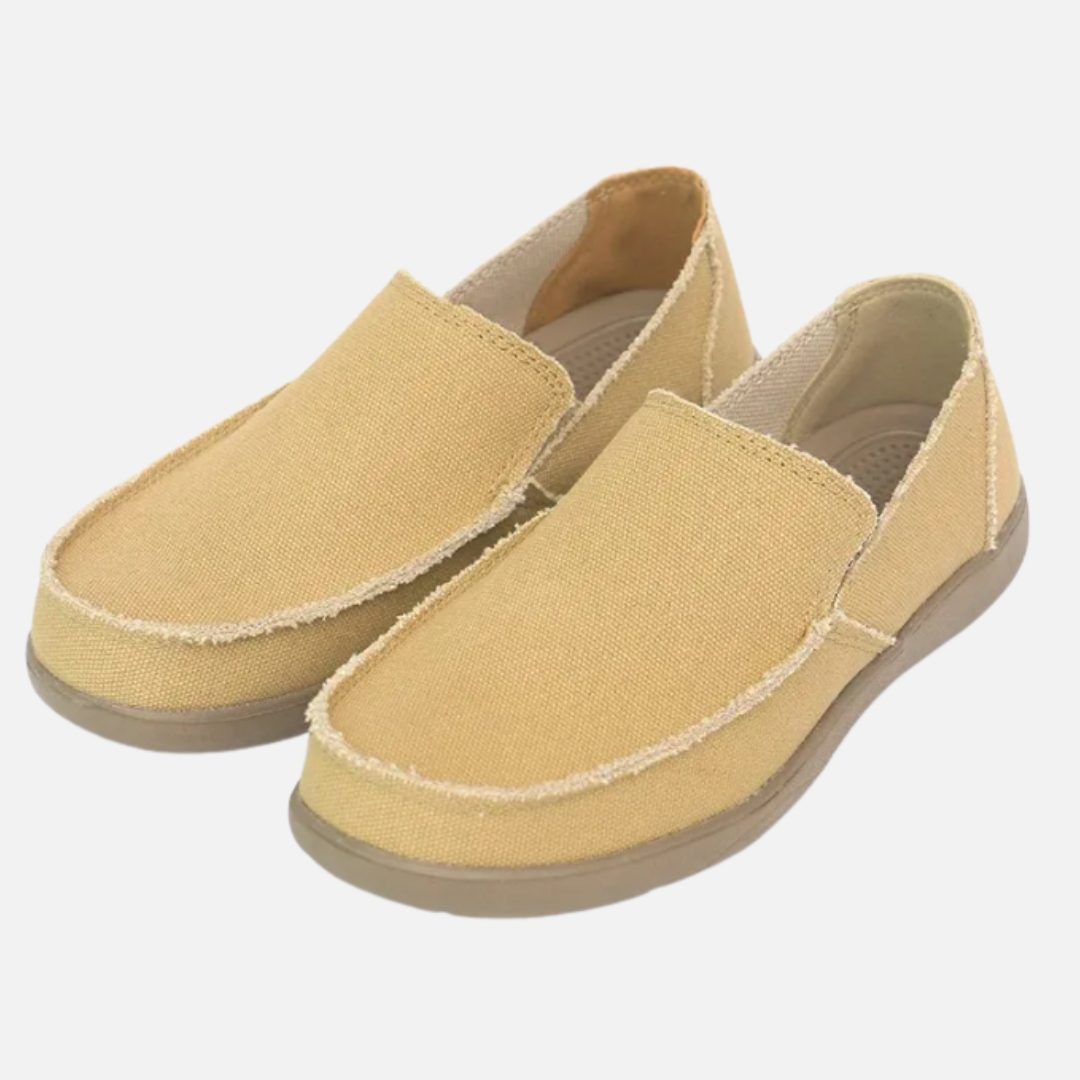 Men's Canvas Slip-On Loafers - Casual Lightweight Walking Shoes