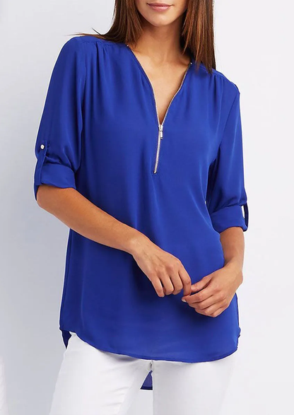 Kassidy Blouse – Elegant Zipper Design, Soft Fabric-2