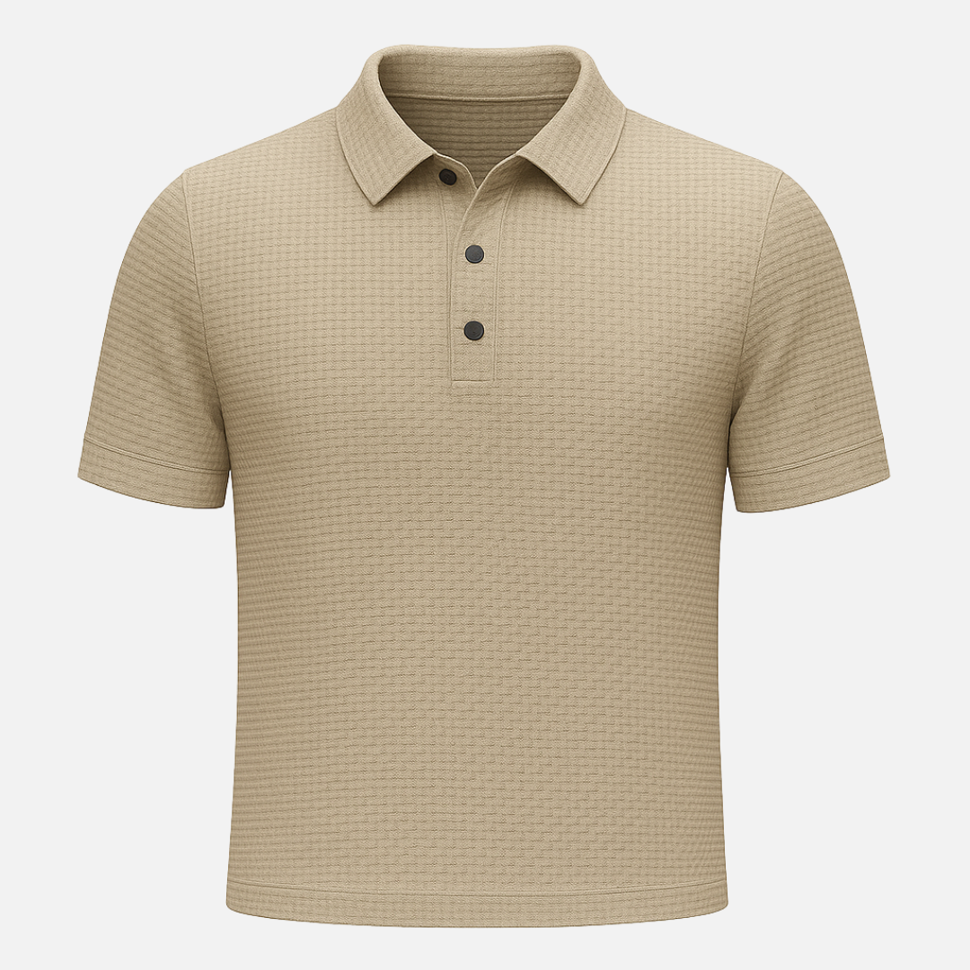 Men’s Waffle Short Sleeve Polo Shirt