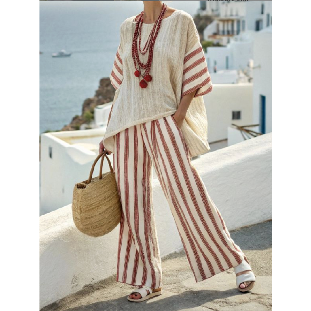 Colorful 2 Piece Stripe Outfit - Luxivelle