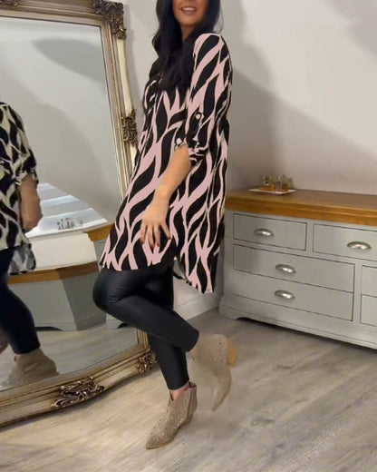 Fashionable Patterned Loose Fit Top