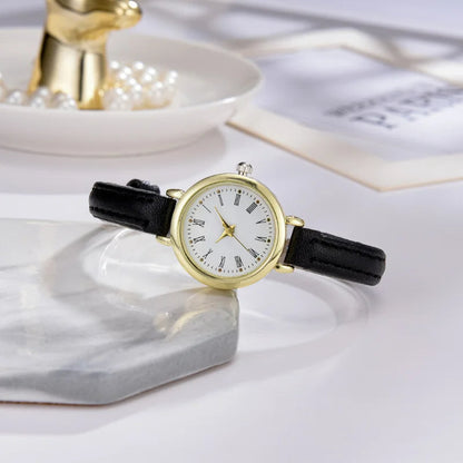 Classic Round Women's Watch with Gold Finish