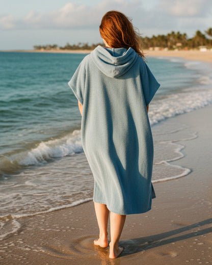 Quick-Dry Beach Poncho Microfiber Changing Robe